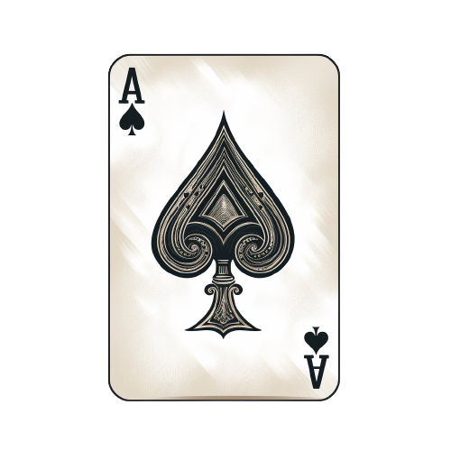 a vintage, brown-edged ace of spades