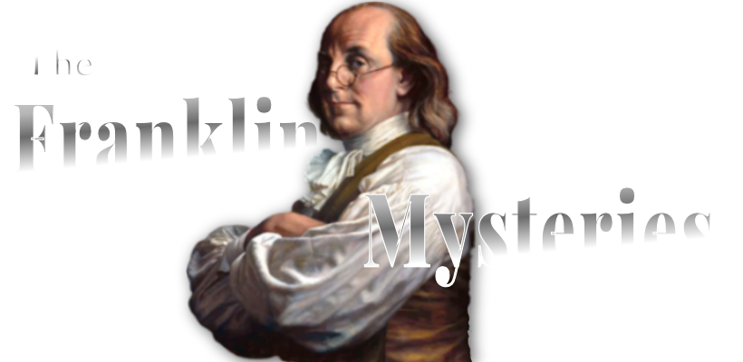 Benjamin Franklin with the series title in white